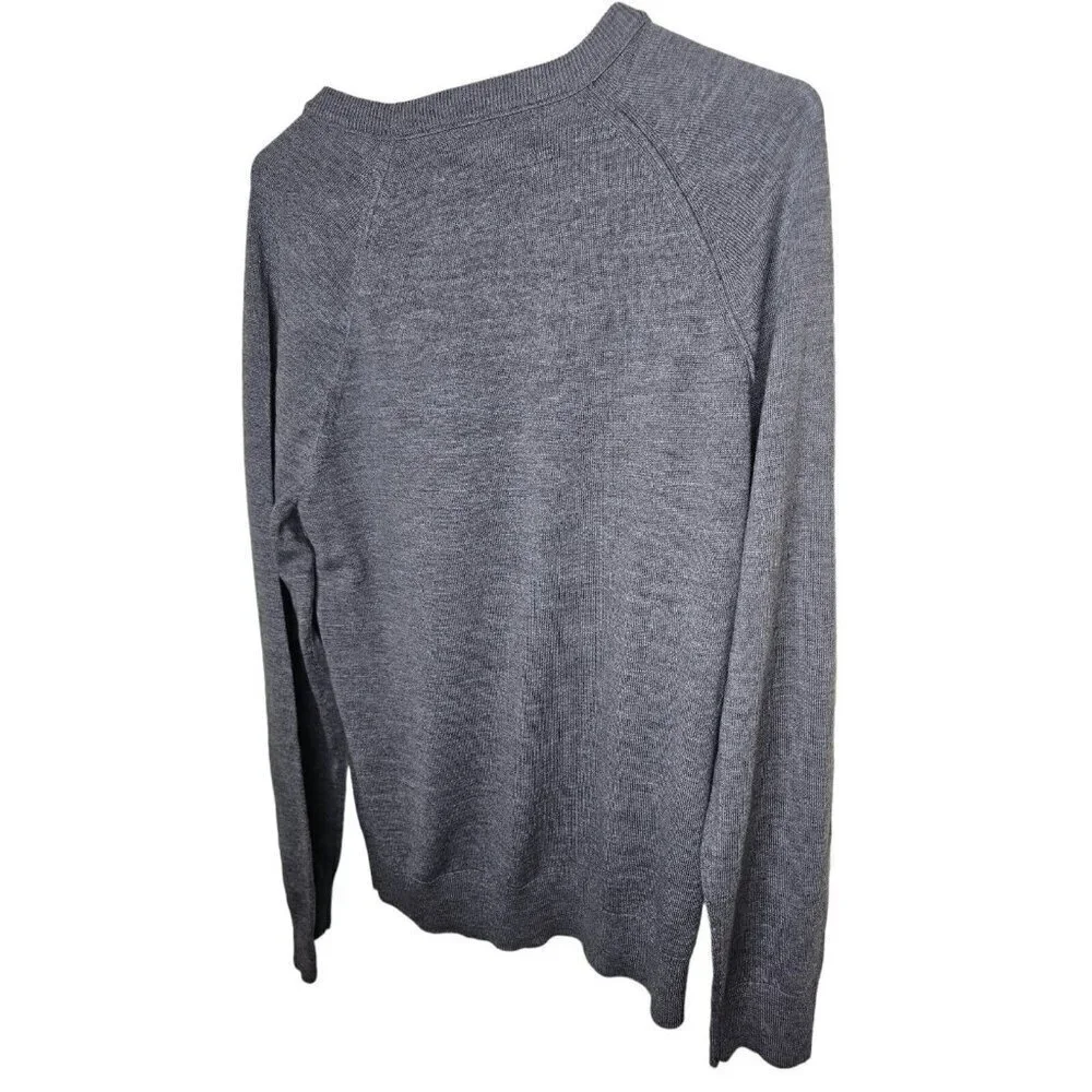 Banana Republic Italian Merino Yarn Baruffa Pullover Sweater Size M Gray